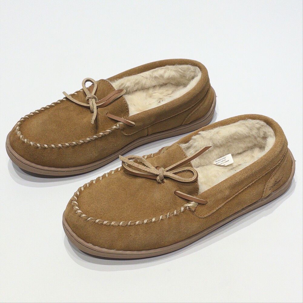 My Slippers Mike Lindell Brown Leather Moccasin Slip On Comfort Women Size 9